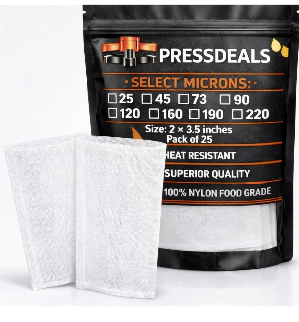 Nylon Filter Bags - 25 Micron - Pack of 25 - Industrial Extraction & Filtration - High-Efficiency - Pressdeals
