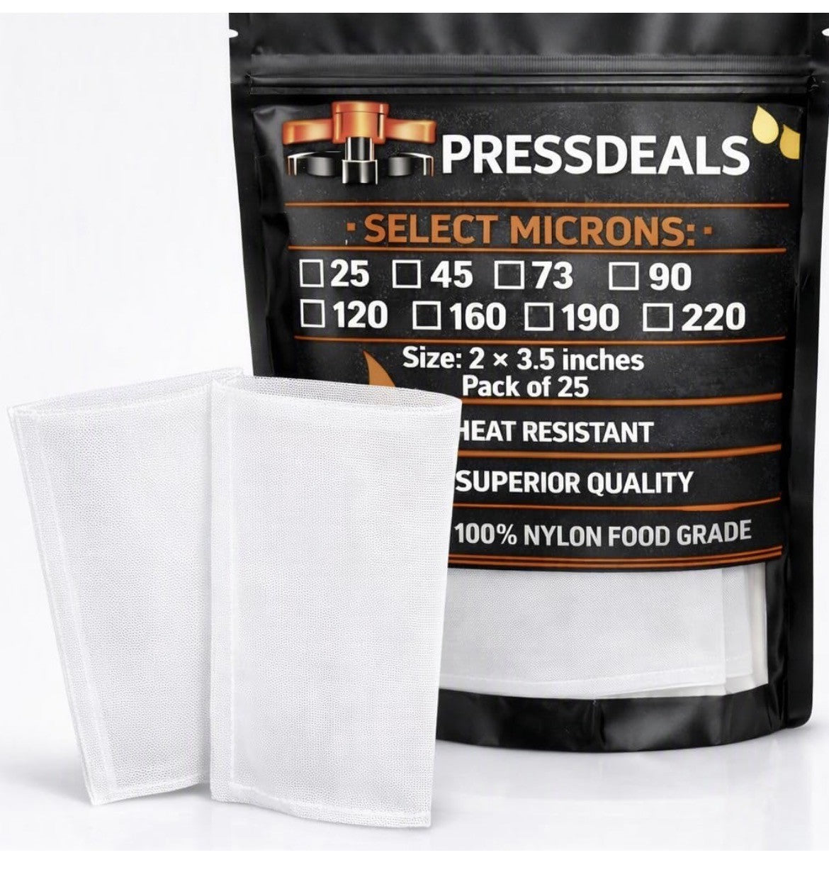 Nylon Filter Bags - 160 Micron - Pack of 25 - Industrial Extraction & Filtration - High-Efficiency - Pressdeals